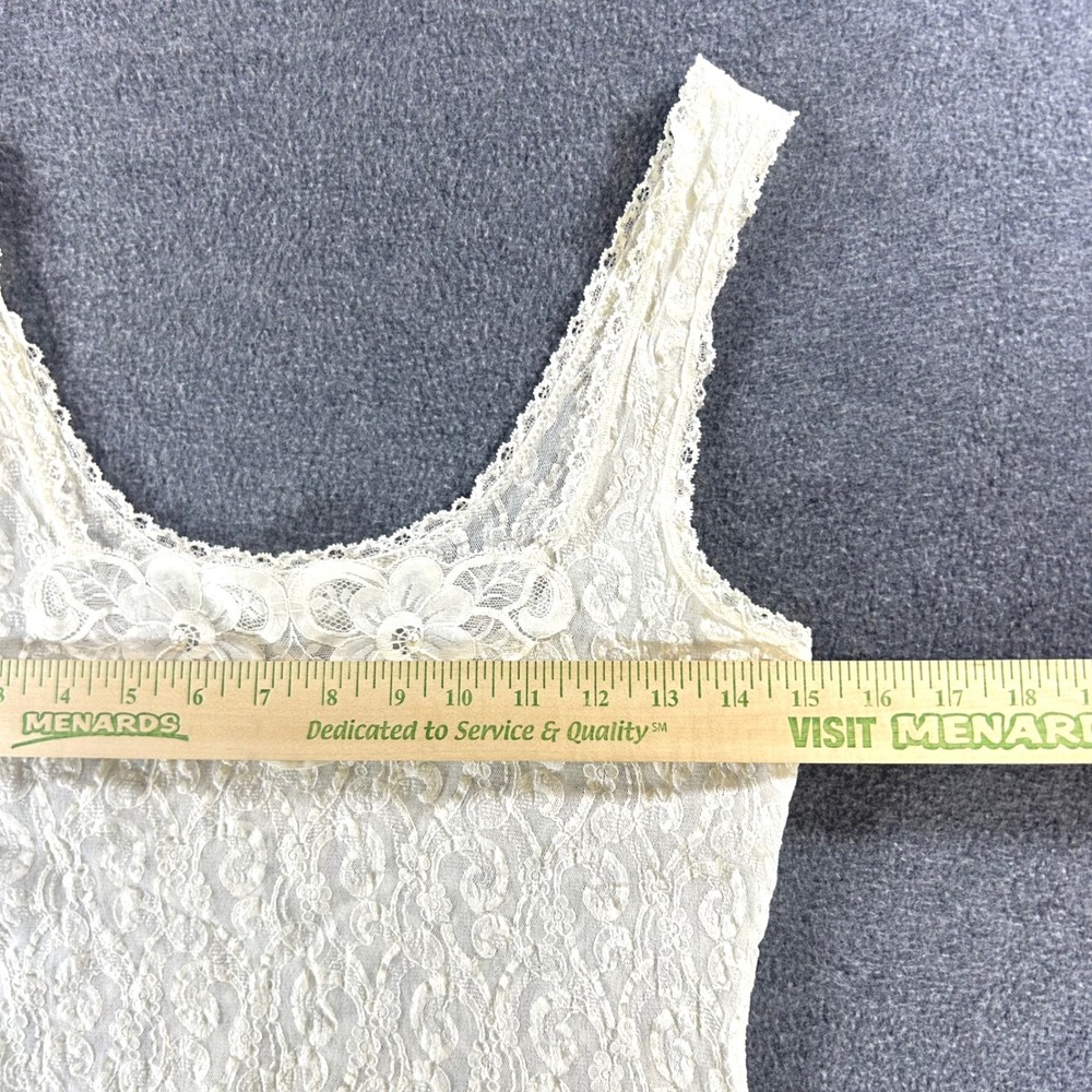 Vintage Emil Bole Lace Camisole Tank Top Romantic Coquette Bridal Layering L - Picture 5 of 8